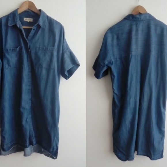 MADEWELL Raw Edge Denim Shirtdress L - Picture 5 of 14